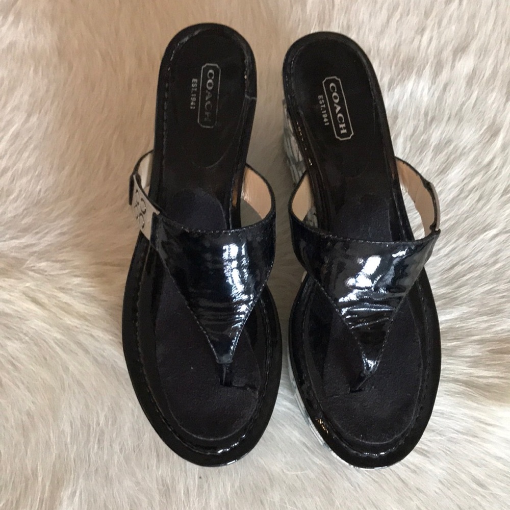 Coach platform flip flops size 9B